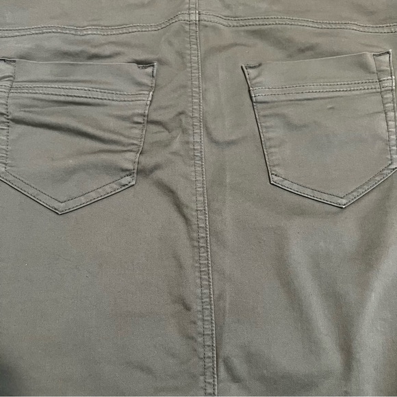 LIKE NEW! Olsen Stretch Skirt with Back Slit - Gray Sage Color - Picture 6 of 11